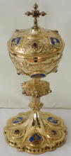 French Antique solid silver Gothic Ciborium